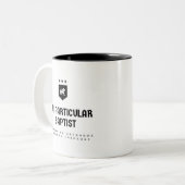 De bijzondere baptistische tweekleurige Mok (Voorkant links)