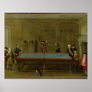 De Billiard Room (olie op doek) Poster