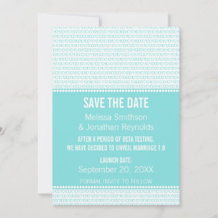 De binaire van de Gek sparen de Datum nodigt uit,  Save The Date