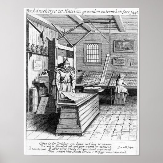 De Bindery van Laurens Janszoon Koster Poster (Voorkant)
