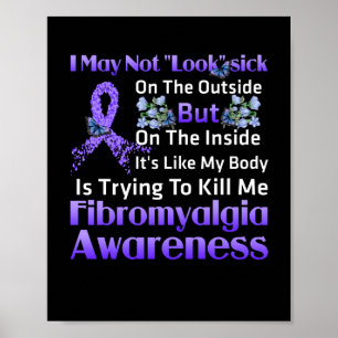 De binnenkant is zoals mijn lichaam fibromyalgie poster