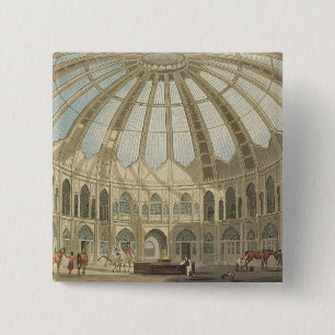 De binnenkant van de Stallen, van "Uitzichten van Vierkante Button 5,1 Cm