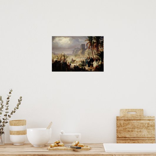 De binnenkomst van Christus in Jeruzalem Poster (Keuken)