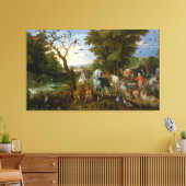 De binnenkomst van de dieren in de ark van Noah Canvas Afdruk (Insitu (Woonkamer))