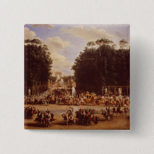 De binnenkomst van Napoleon en Marie-Louise Vierkante Button 5,1 Cm