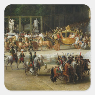 De binnenkomst van Napoleon en Marie-Louise Vierkante Sticker