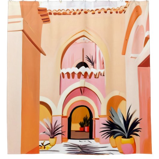 De binnenplaats douchegordijn (Voorkant)