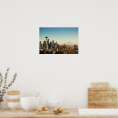 De binnenstad van Seattle skyline en Space Needle Poster (Keuken)