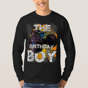 De Birthday Boy Monster Truck Matching Family Par T-shirt