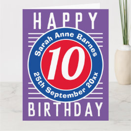 De Birthday Kaart van het kind met Leeftijd, Naam,