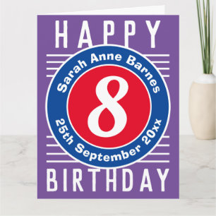 De Birthday Kaart van het kind met Leeftijd, Naam,