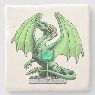 De Birthstone Dragon van mei: Emerald Stenen Onderzetter