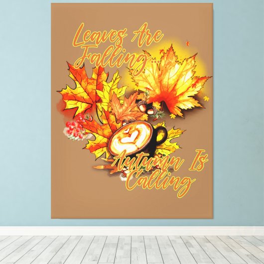 De bladeren vallen... De herfst roept Canvas Afdruk (Insitu (Houten vloer))