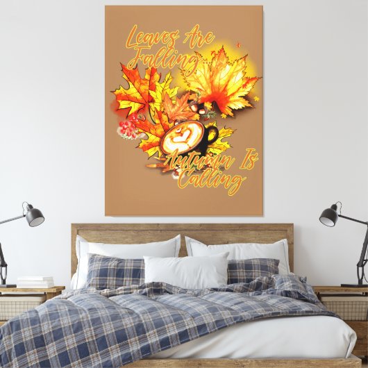 De bladeren vallen... De herfst roept Canvas Afdruk (Insitu (Slaapkamer))