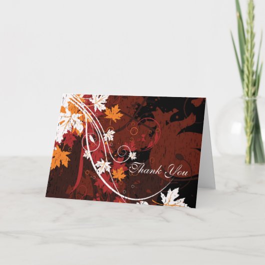 De Bladeren van de herfst danken u nota nemen van Bedankkaart (Voorkant)