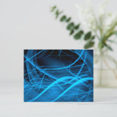 de blauwe achtergrond van de abstracte golf briefkaart (Staand voorkant)