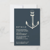 De blauwe anchor | Details van de bruiloft Kaart (Voorkant)