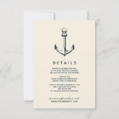De blauwe anchor | Details van de bruiloft Kaart (Voorkant)