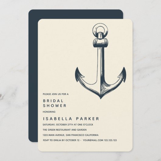 De blauwe anchor | Vrijgezellenfeest voor weddensc Kaart (Voorkant / Achterkant)