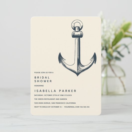 De blauwe anchor | Vrijgezellenfeest voor weddensc Kaart (Staand voorkant)