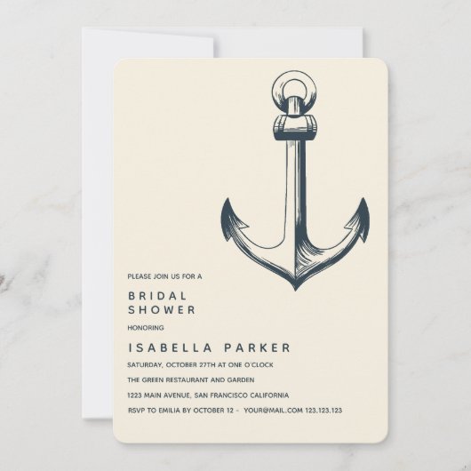 De blauwe anchor | Vrijgezellenfeest voor weddensc Kaart (Voorkant)