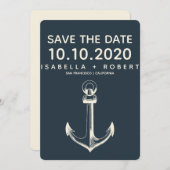 De blauwe anchor | Weddenschap Save the Date (Voorkant / Achterkant)