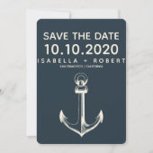 De blauwe anchor | Weddenschap Save the Date (Voorkant)