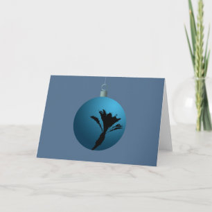 De blauwe Bal van de Kerstboom van de Dadelpalm Feestdagen Kaart