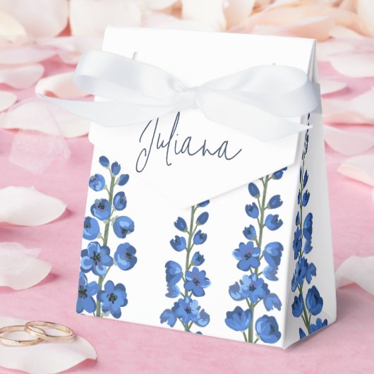 De blauwe bloemen van Delphinium Bedankdoosjes (Huwelijk)