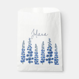 De blauwe bloemen van Delphinium Bedankzakje