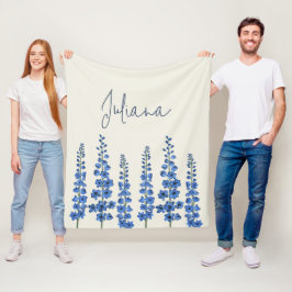 De blauwe bloemen van Delphinium Fleece Deken