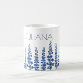 De blauwe bloemen van Delphinium Koffiemok