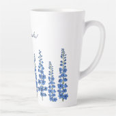 De blauwe bloemen van Delphinium Latte Mok (Rechts)