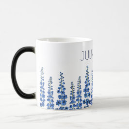 De blauwe bloemen van Delphinium Magische Mok
