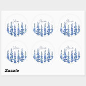 De blauwe bloemen van Delphinium Ronde Sticker (Vel)