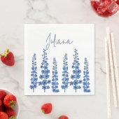De blauwe bloemen van Delphinium Servet (Insitu)