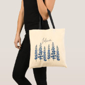 De blauwe bloemen van Delphinium Tote Bag (Voorkant (product))