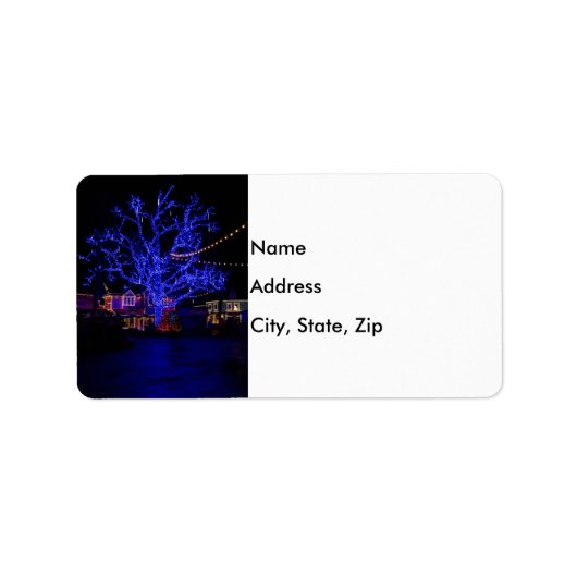 De blauwe boom etiket (Voorkant)