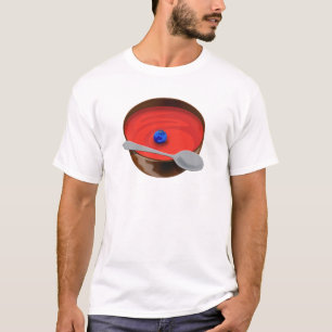 De blauwe bosbes in een Bowl van tomatensoep - Aus T-shirt