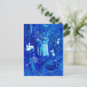 De blauwe bruiloft briefkaart (Staand voorkant)