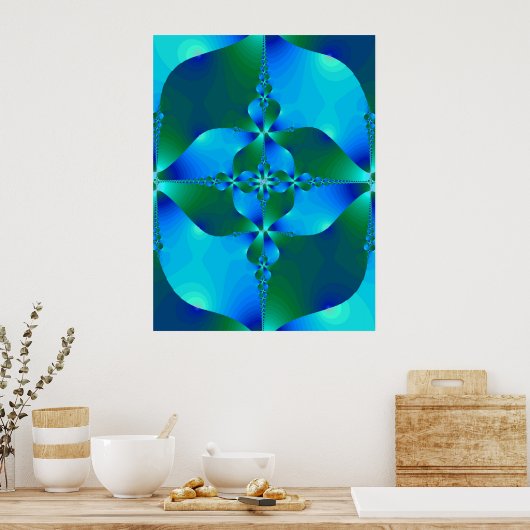 De blauwe Cello Poster (Keuken)