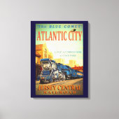 De blauwe Comet Train Wrapped Canvas afdrukken (Voorkant)