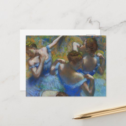 De blauwe dansers, Degas Art Briefkaart (Voorkant / Achterkant in situ)