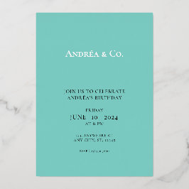 De blauwe doos folie uitnodiging