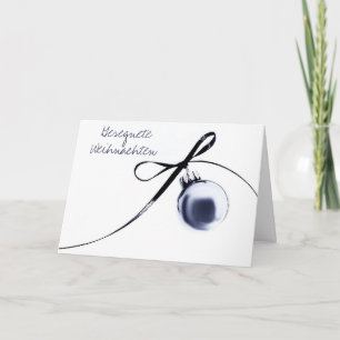 De blauwe Duitse Kerstkaart van het Ornament Feestdagen Kaart