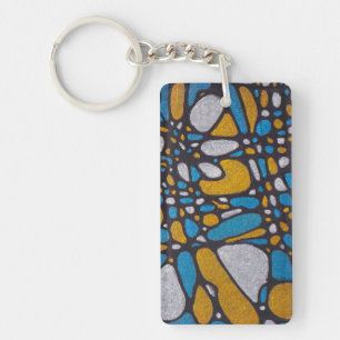 De blauwe en gouden Sleutelhanger