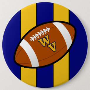 De Blauwe en Gouden Trots Football van het West- Ronde Button 6,0 Cm