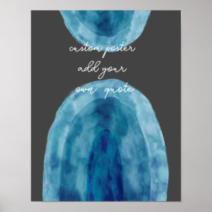 de blauwe en grijze waterverf voegen tekstdouane t poster