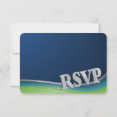 De Blauwe en Groene Reactie van de Staalgolf RSVP Kaartje (Achterkant)