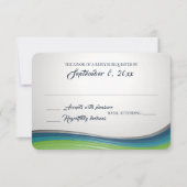 De Blauwe en Groene Reactie van de Staalgolf RSVP Kaartje (Voorkant)